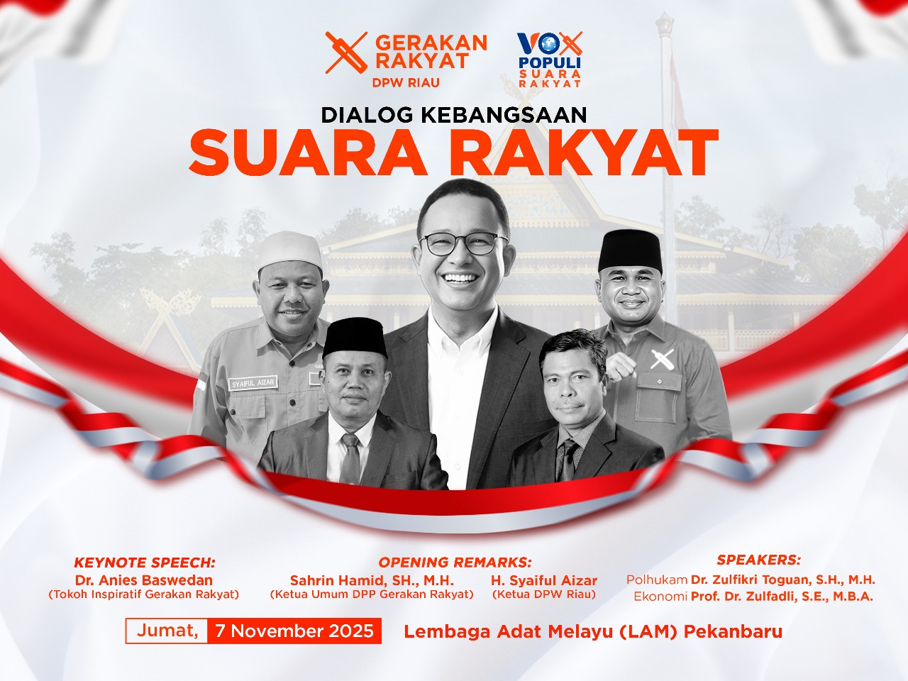 Anies Baswedan Dijadwalkan Salat Jumat di Masjid Raya Pekanbaru 7 November 2025, Lanjut Hadiri Dialog Kebangsaan Bersama Gerakan Rakyat